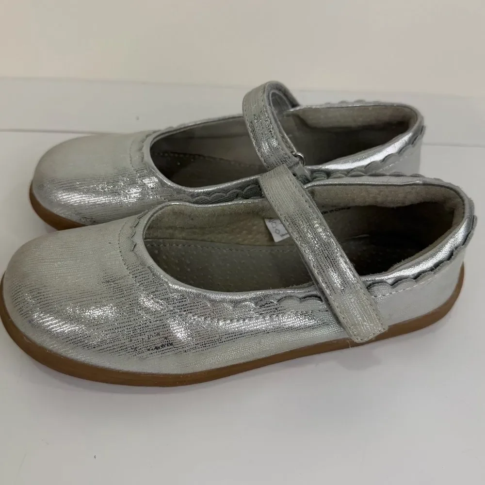 See Kai Run Silver Mary Jane Flats Shimmer Dress Core Girls 2